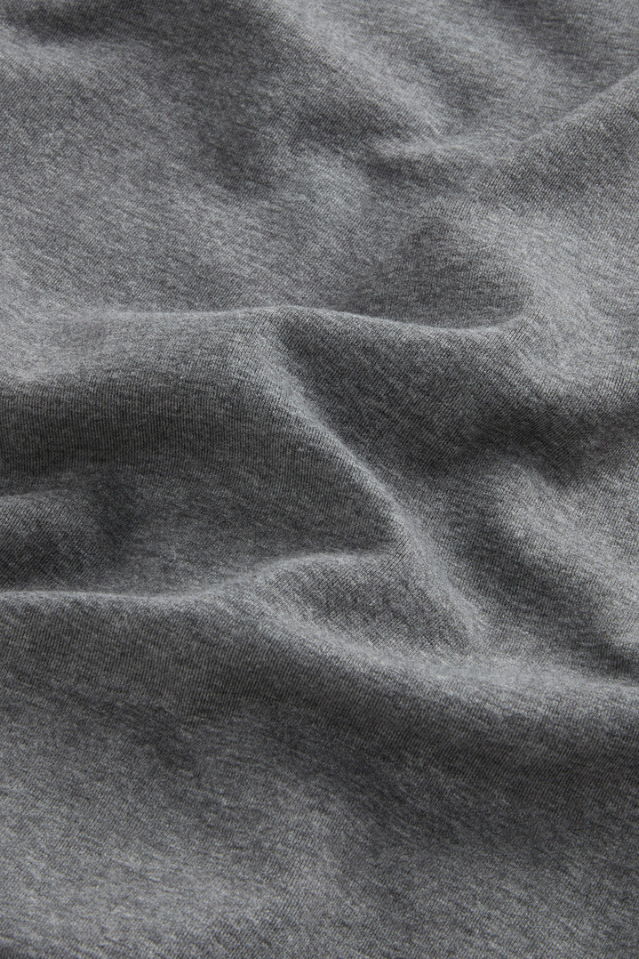 Full-Zip High Neck Sweatshirt in Cotton-Blend Interlock with Logo Gray photo 6 | Woolrich