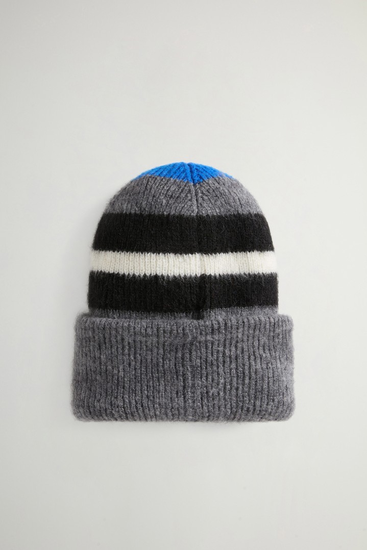 MOHAIR WOOL STRIPED BEANIE Bleu photo 3 | Woolrich