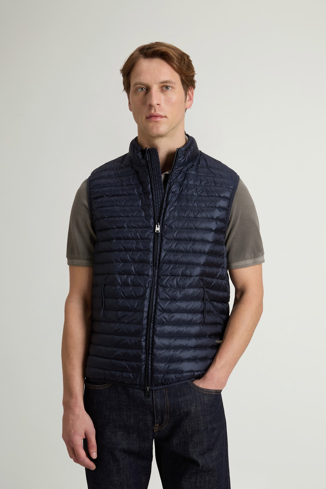 Allen Padded Vest in Ripstop Nylon Blue photo 1 | Woolrich
