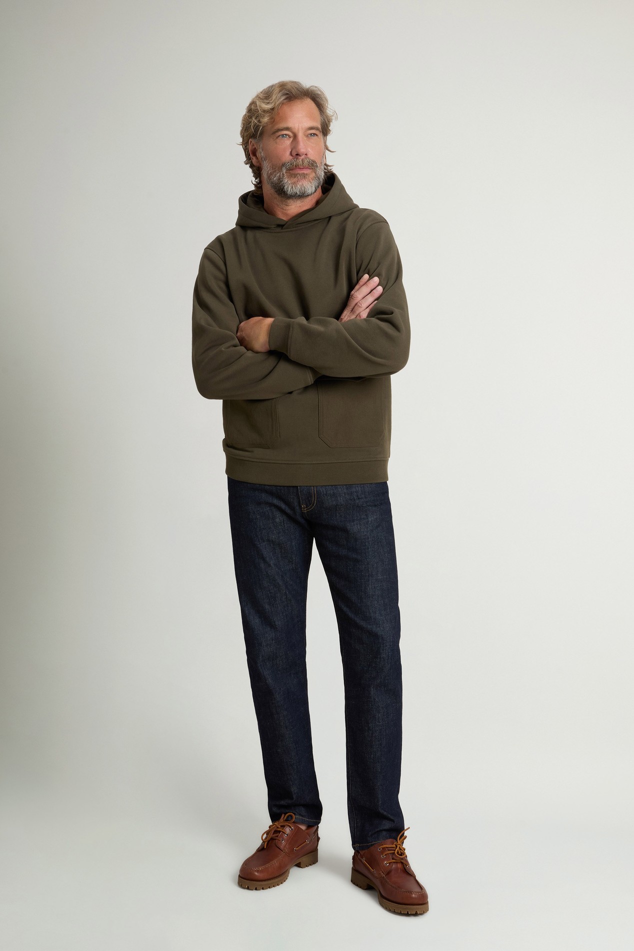 Kapuzenpullover aus einer Baumwollmischung mit Tasche Grün photo 2 | Woolrich