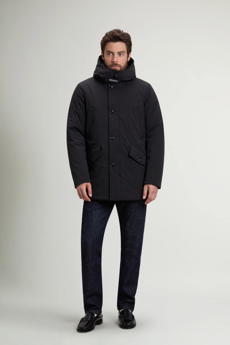 Padded Hooded Parka in Light Stretch Black photo 1 | Woolrich