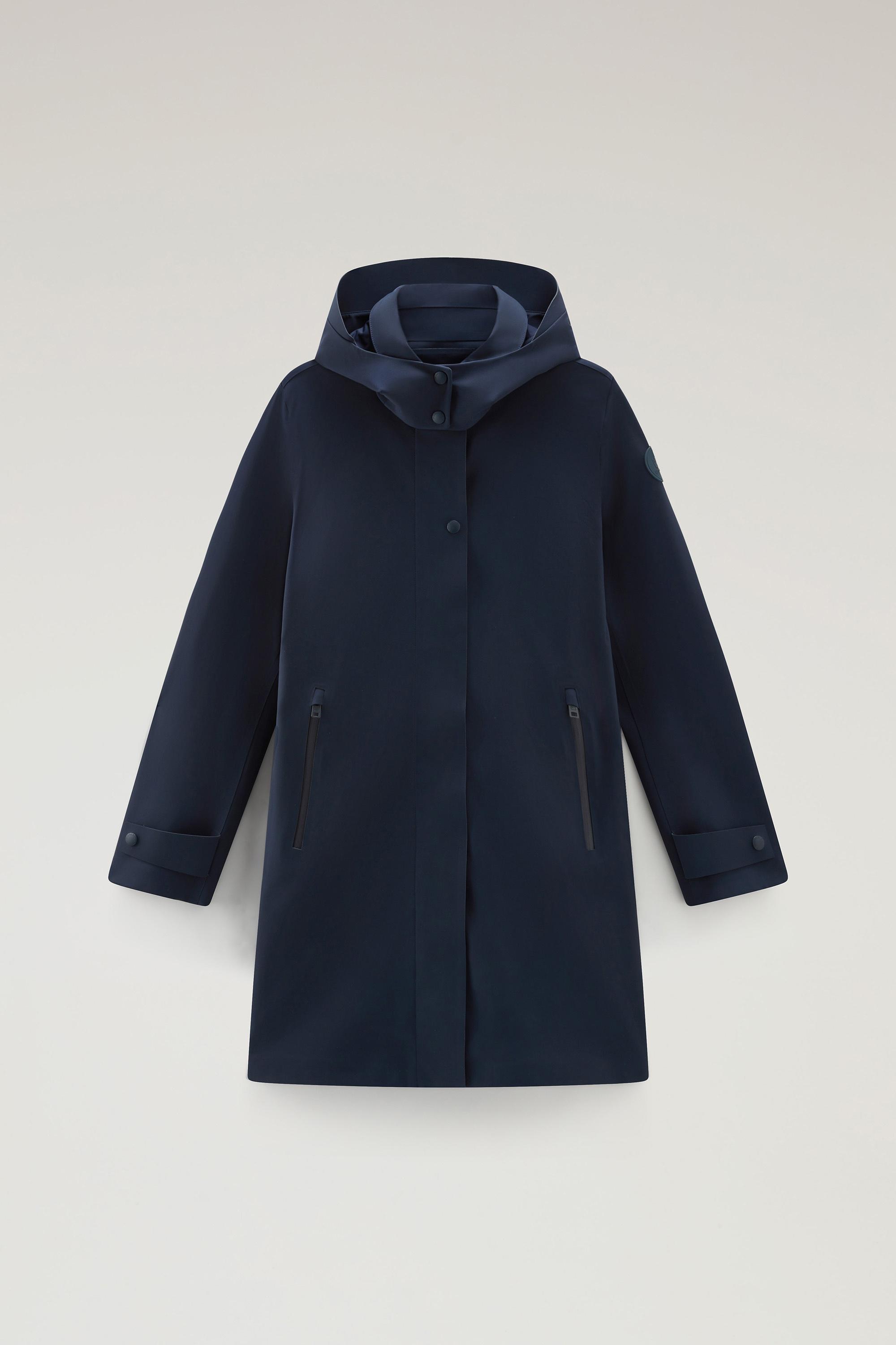 High Tech Nylon Trench Coat with Detachable Hood Blue photo 1 | Woolrich