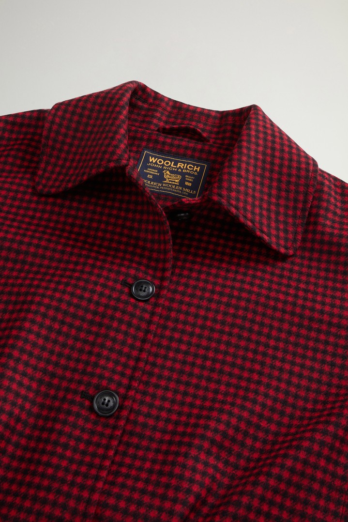 Checked Overshirt in Recycled Italian Wool Blend Red photo 7 | Woolrich