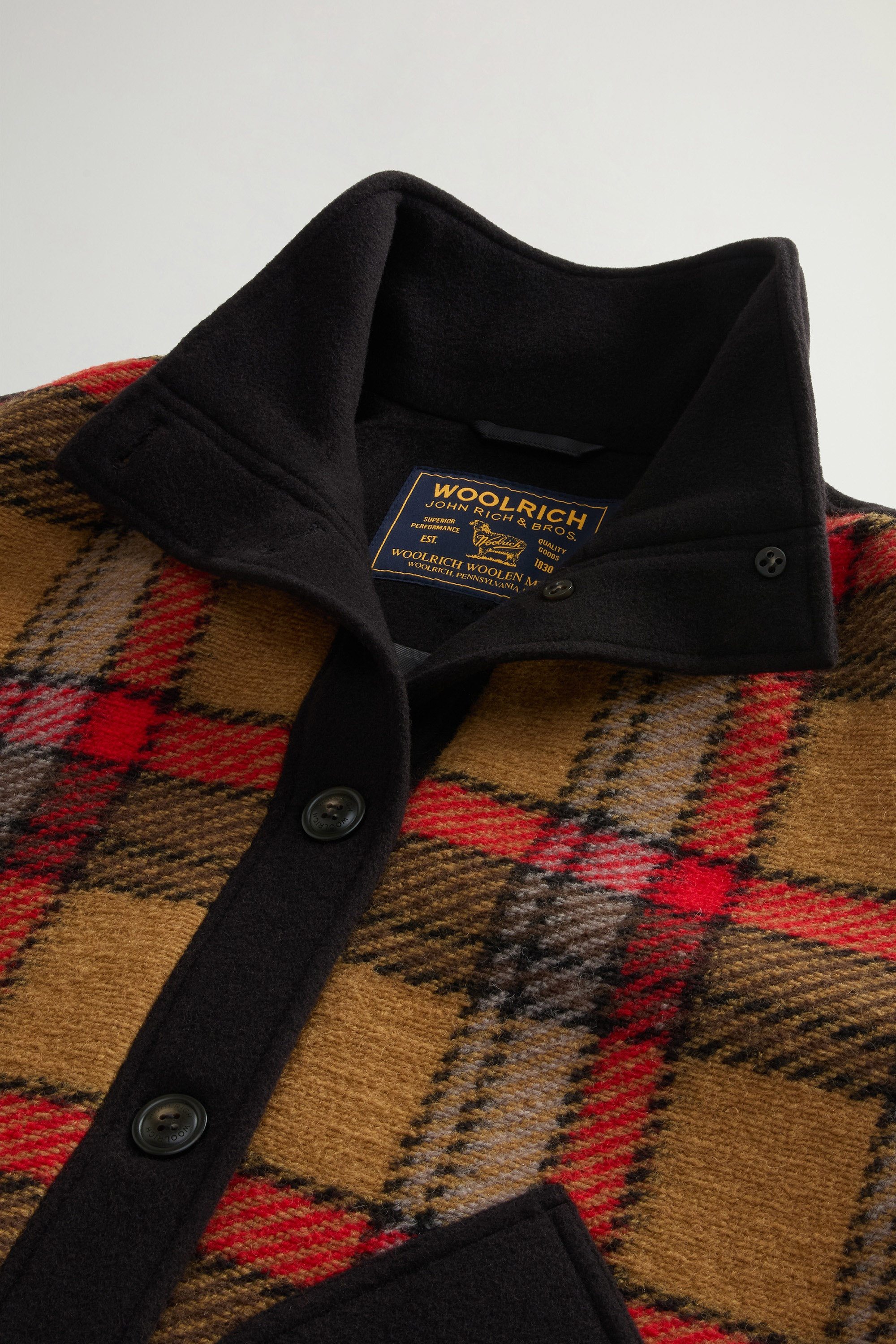 Checked Wool-Blend Gentry Overshirt Red photo 6 | Woolrich