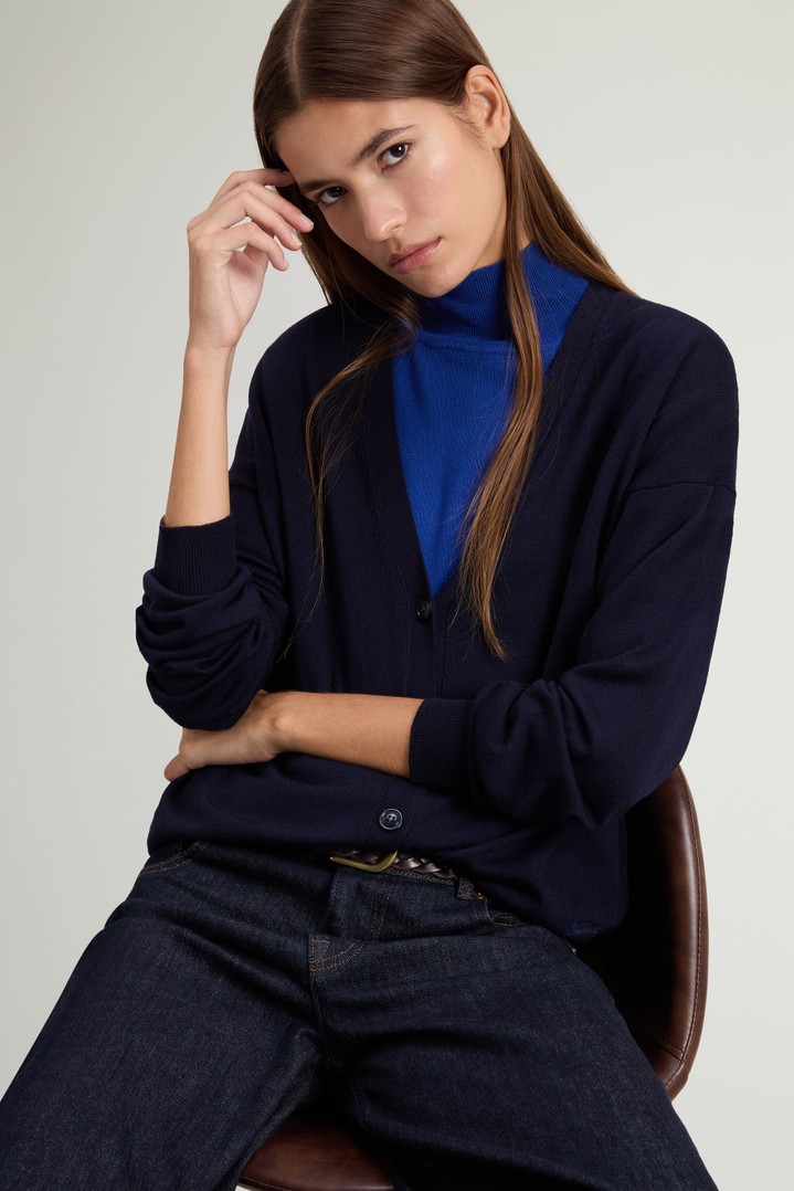 Cardigan in Pure Merino Virgin Wool Blue photo 4 | Woolrich
