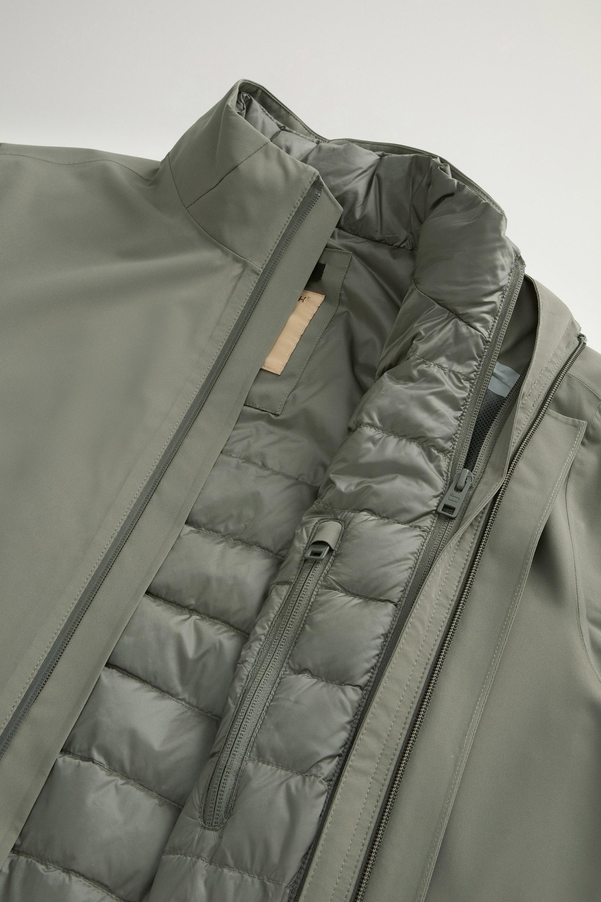 2-In-1 Overcoat in Two-Layered Fabric Green photo 7 | Woolrich