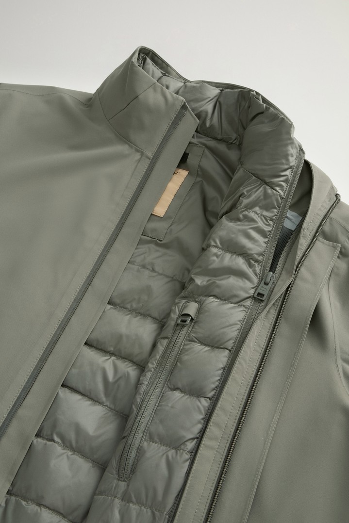 2-In-1 Overcoat in Two-Layered Fabric Green photo 7 | Woolrich