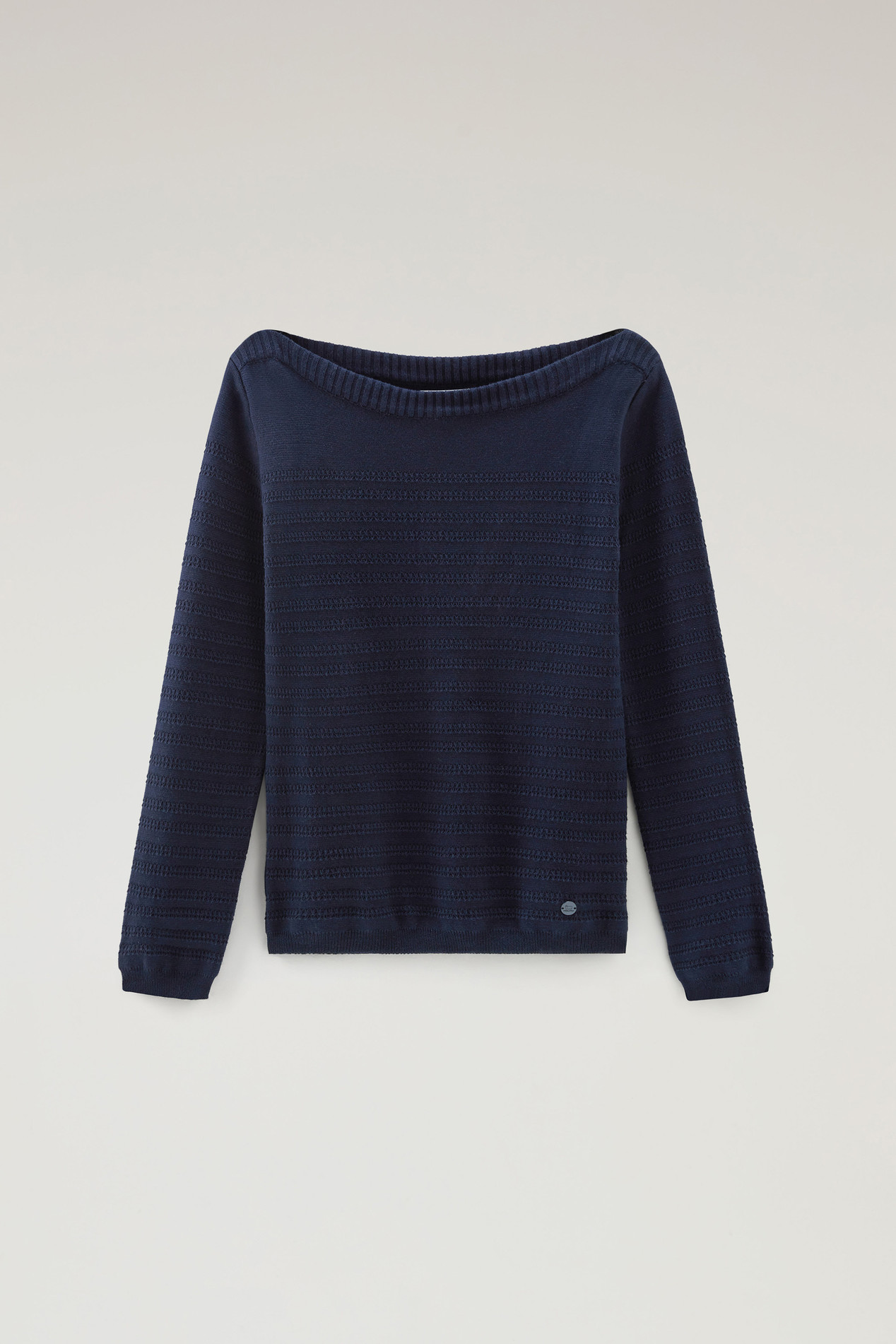 Pure Cotton Sweater with Boat Neckline Blue photo 1 | Woolrich