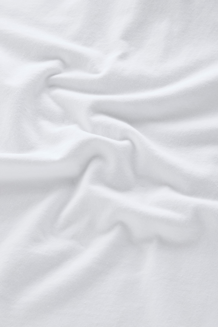 Long-Sleeved Polo Shirt in Pure Cotton White photo 4 | Woolrich