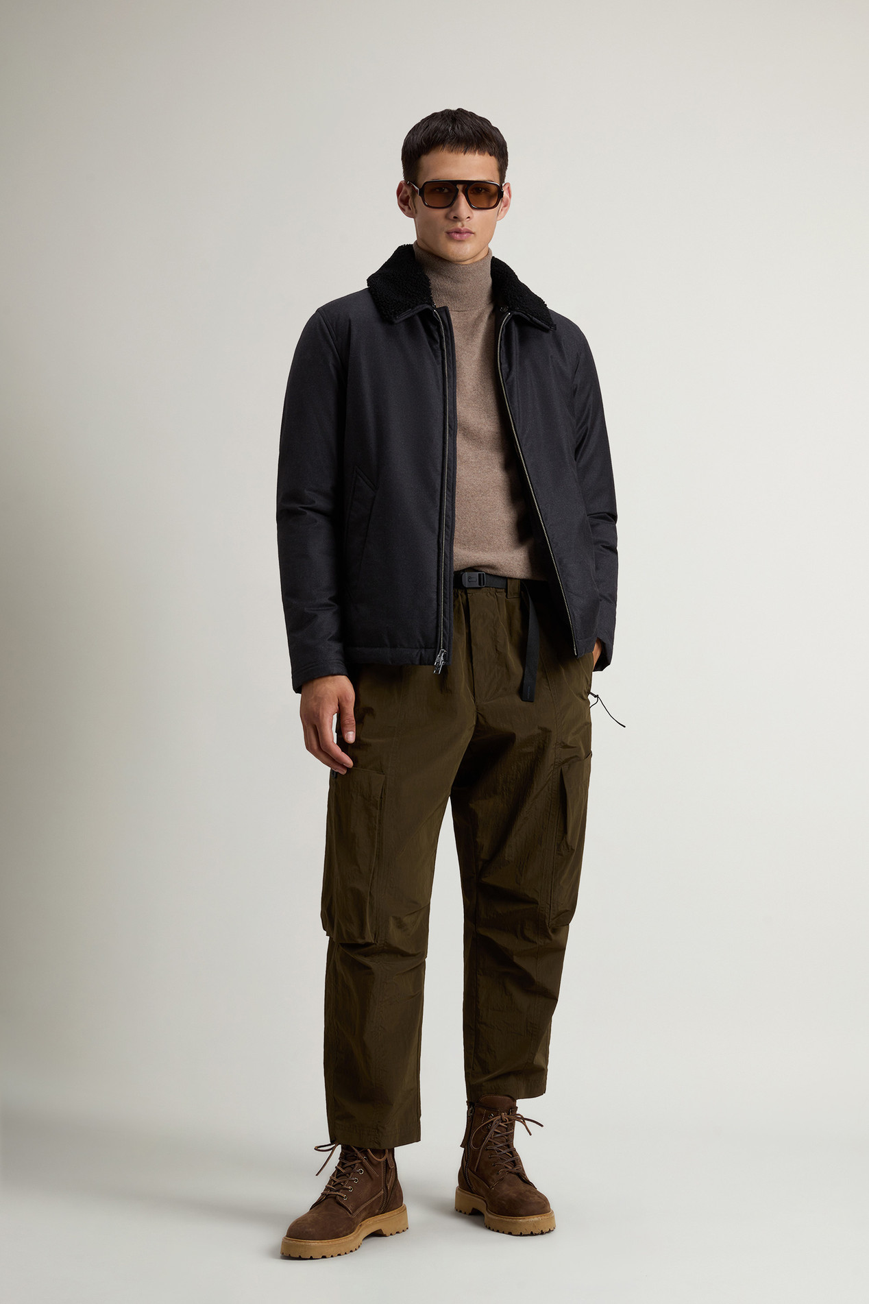 Jacket in Pure Italian Wool Crafted Using a Loro Piana Fabric Black photo 2 | Woolrich