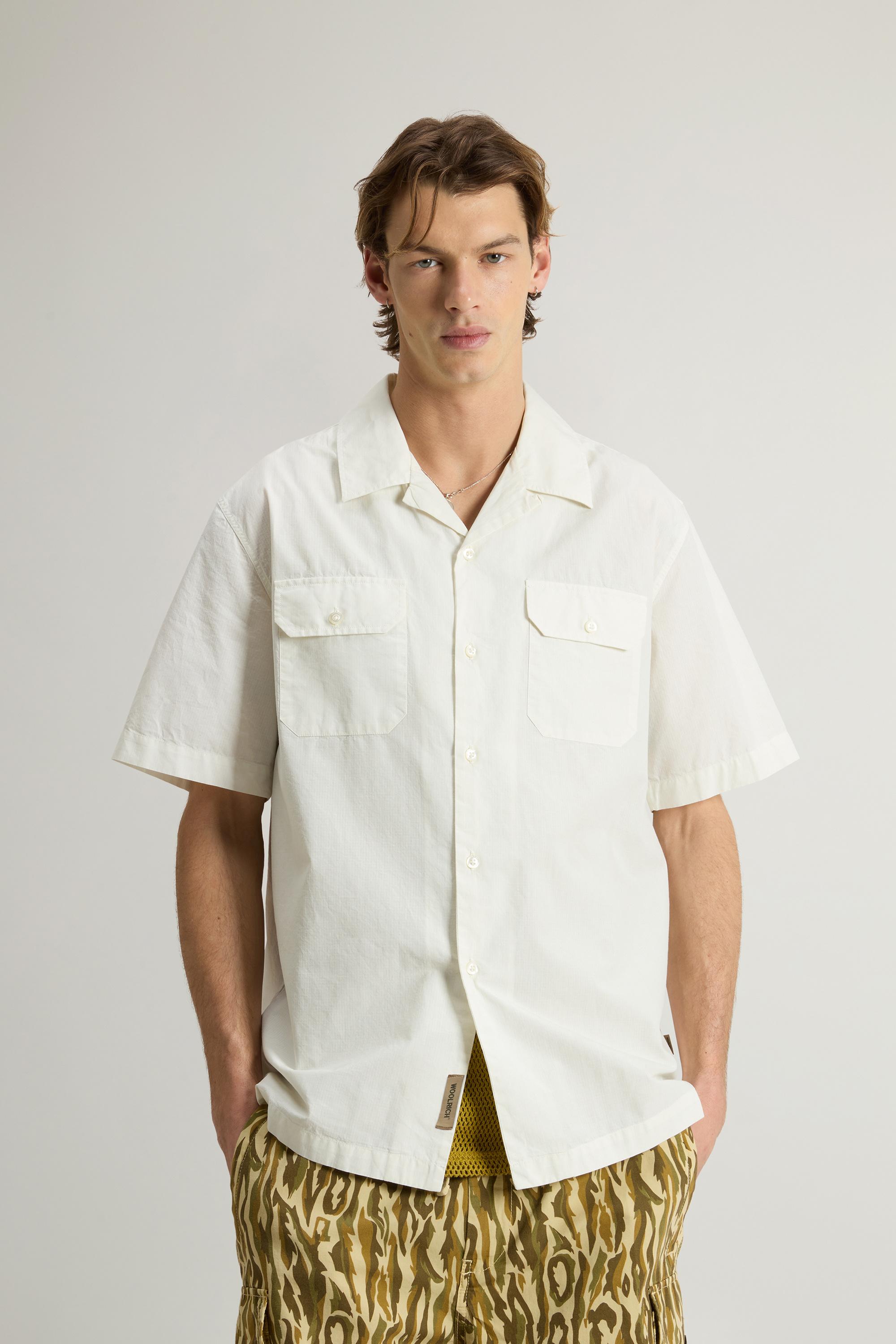 Garment-Dyed Pure Cotton Pima Ripstop Shirt White photo 1 | Woolrich