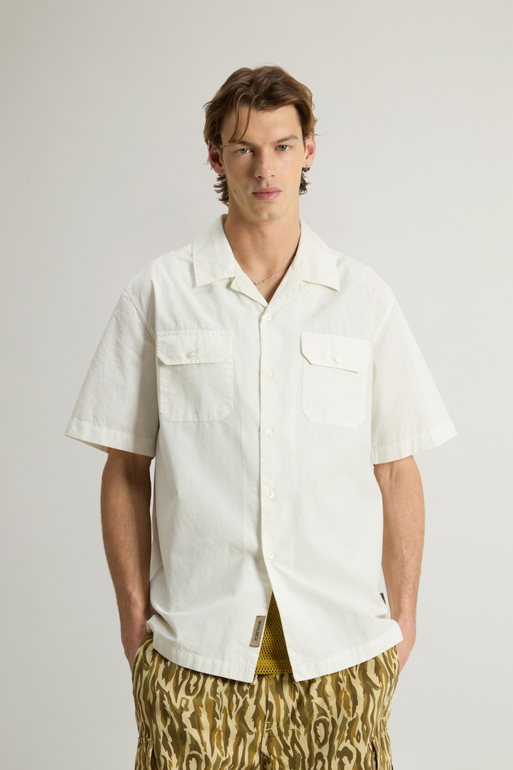 Garment-Dyed Pure Cotton Pima Ripstop Shirt White photo 1 | Woolrich