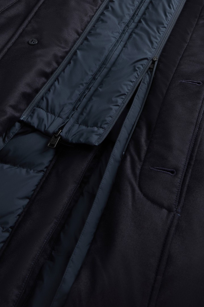 2-in-1 Coat in Italian Virgin Wool and Silk Blue photo 9 | Woolrich
