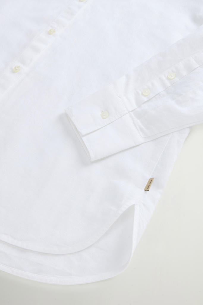 COTTON LINEN YD BOYFRIEND SHIRT White photo 7 | Woolrich