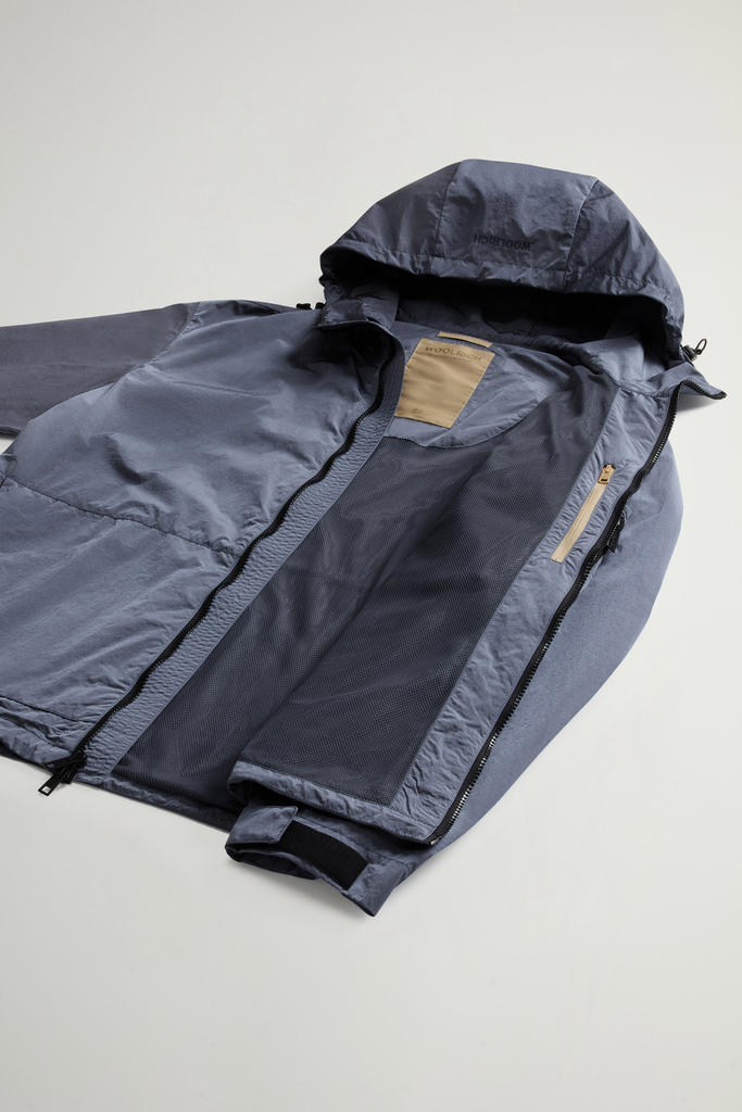 SHINY NYLON HOODED JACKET Blue photo 9 | Woolrich