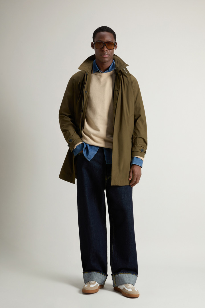 Crewneck Sweater in Pure Cotton with Embroidered Logo Beige photo 2 | Woolrich