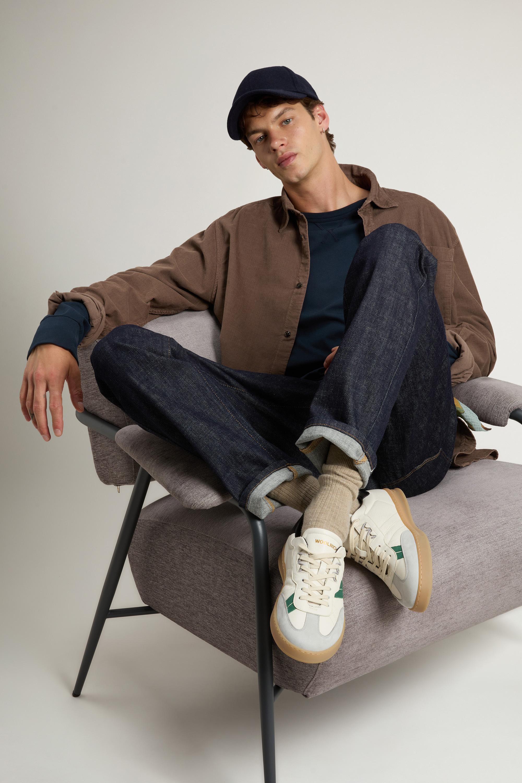 Doubleu Tennis Sneakers in Leather with Side Stripes White photo 7 | Woolrich