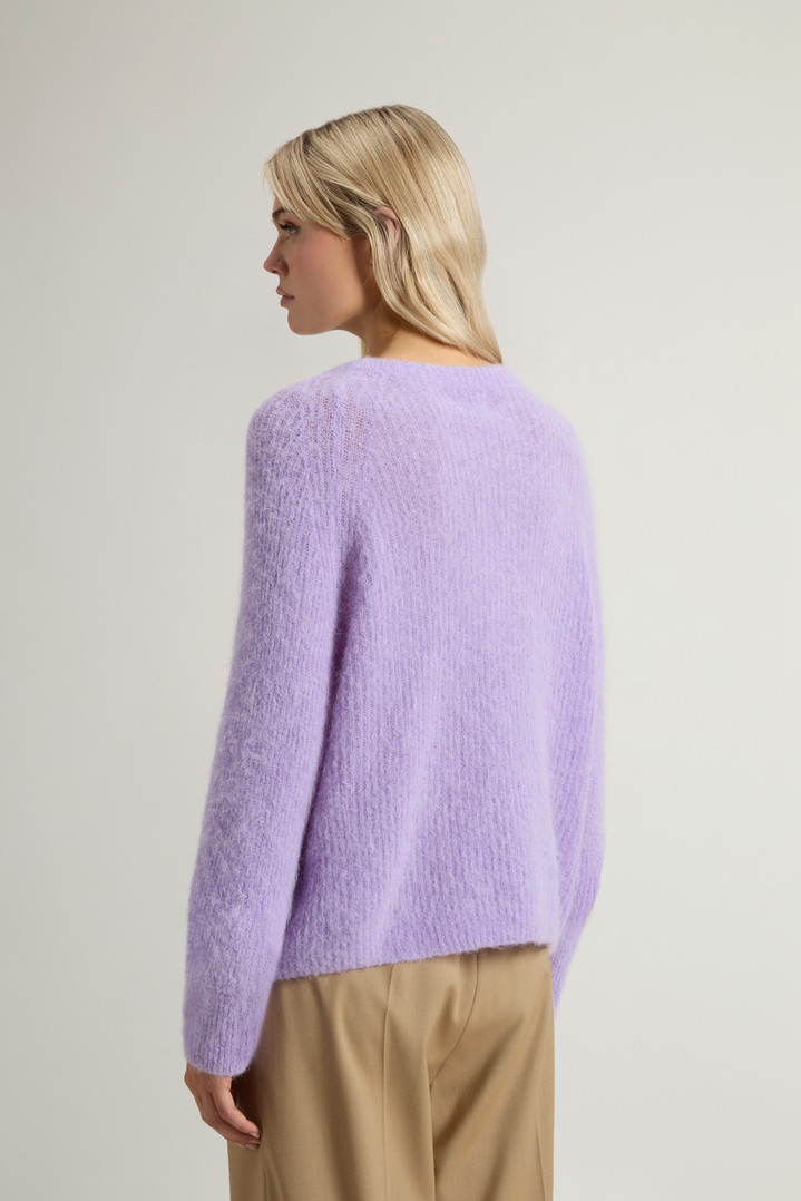 Garment-Dyed Crewneck Sweater in Alpaca and Wool Blend Purple photo 3 | Woolrich