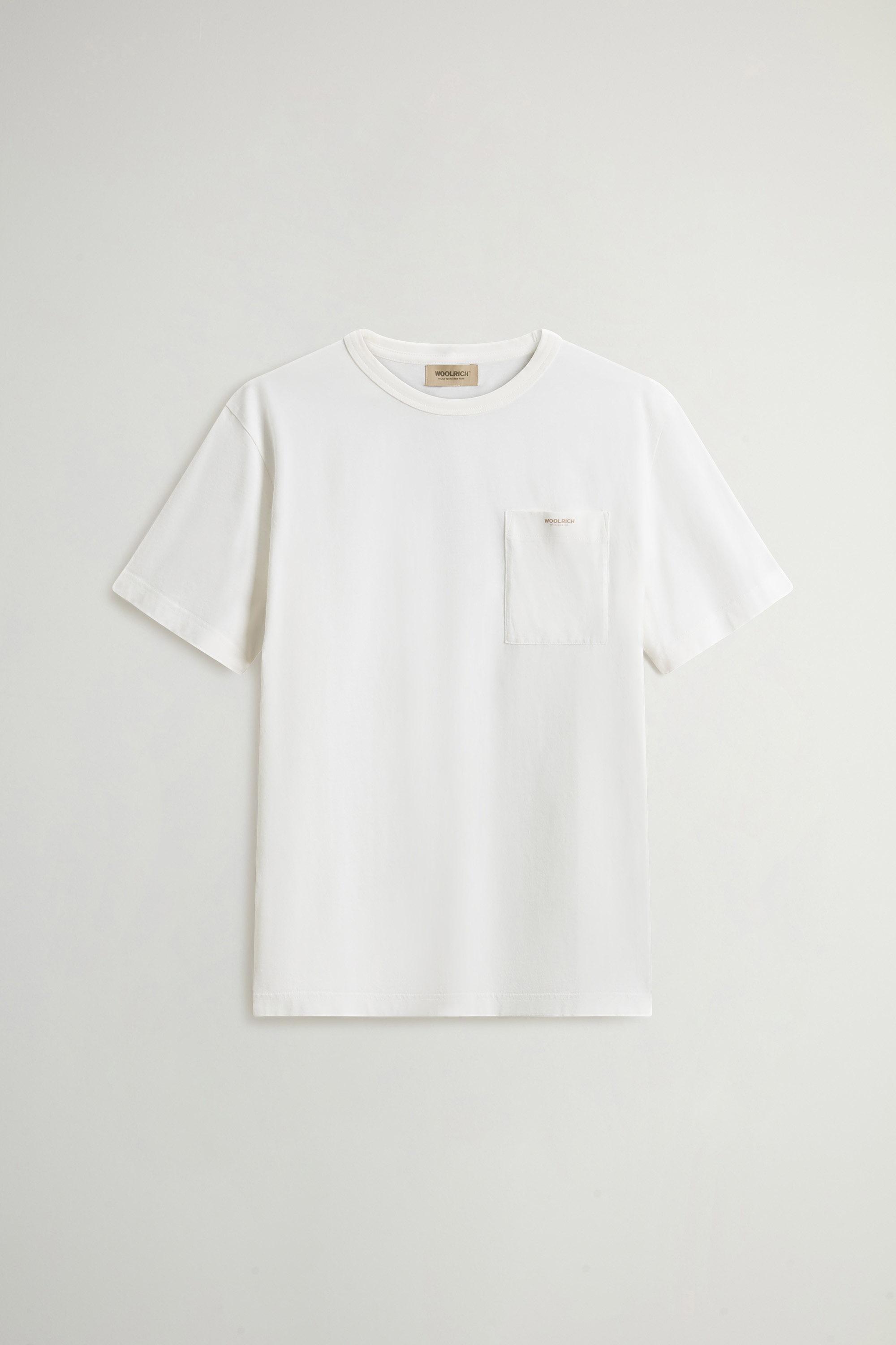 COTTON LOGO POCKET T-SHIRT White photo 5 | Woolrich
