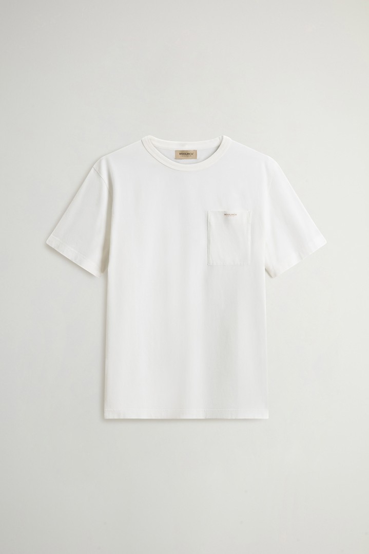 COTTON LOGO POCKET T-SHIRT White photo 5 | Woolrich