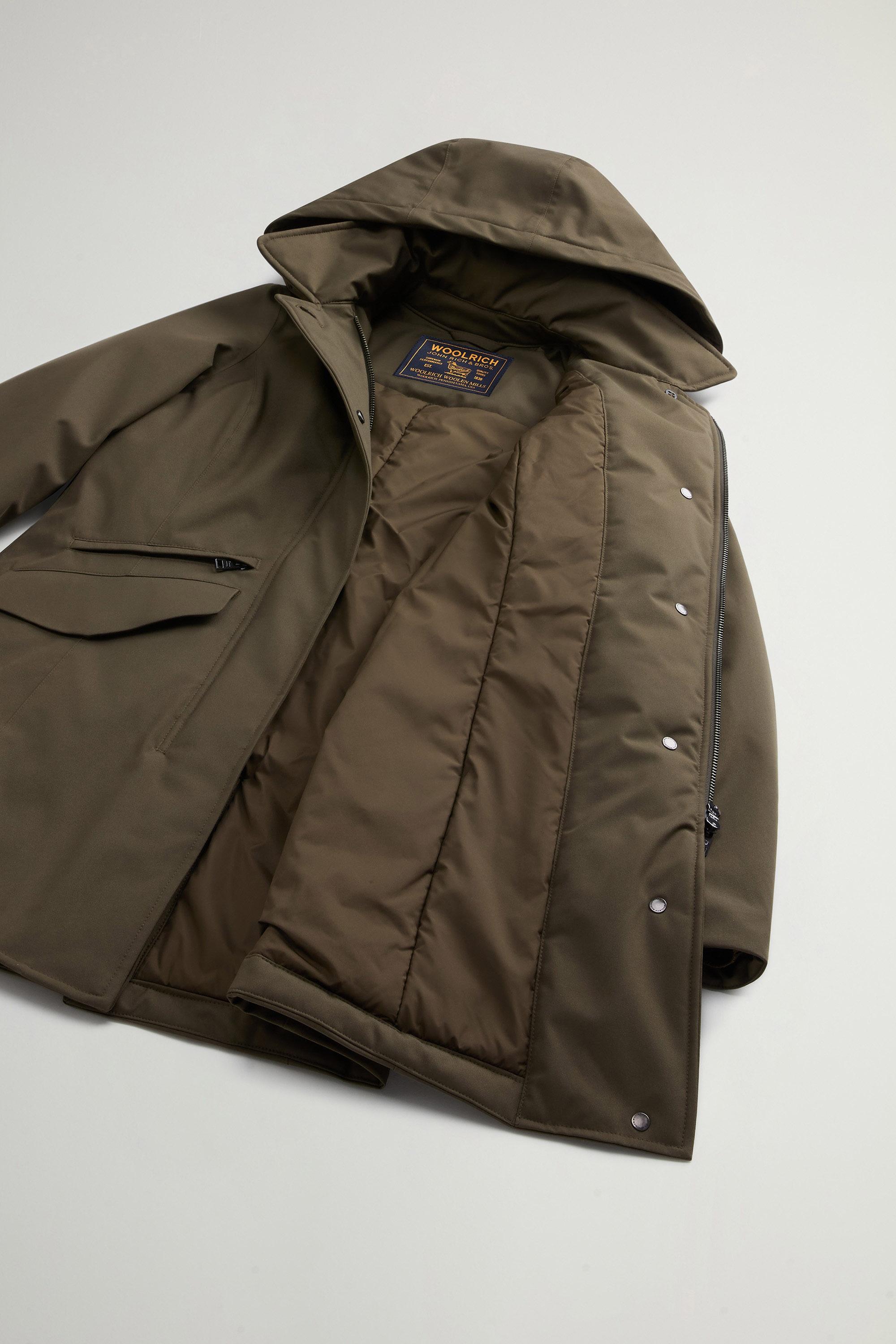 Coat in Light Stretch with Removable Hood Green photo 8 | Woolrich