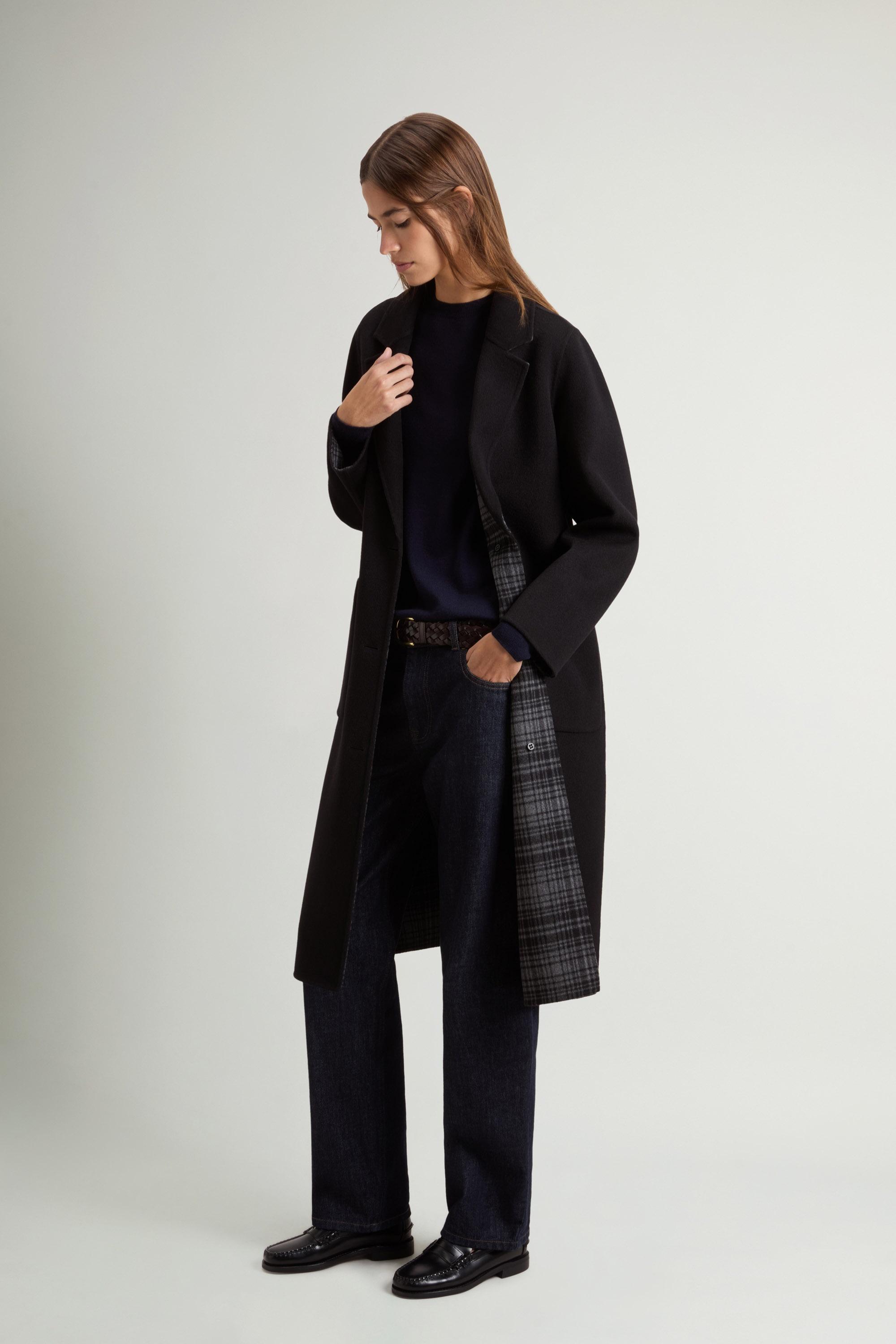 Coat in Double-Face Pure Wool Black photo 1 | Woolrich
