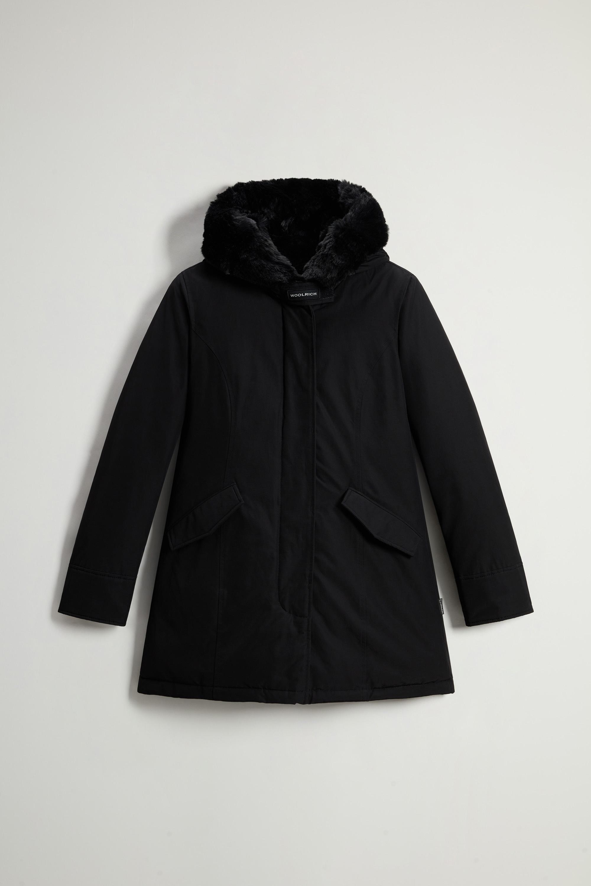 Beaker Parka with Faux Fur in Ramar Cloth Black photo 1 | Woolrich