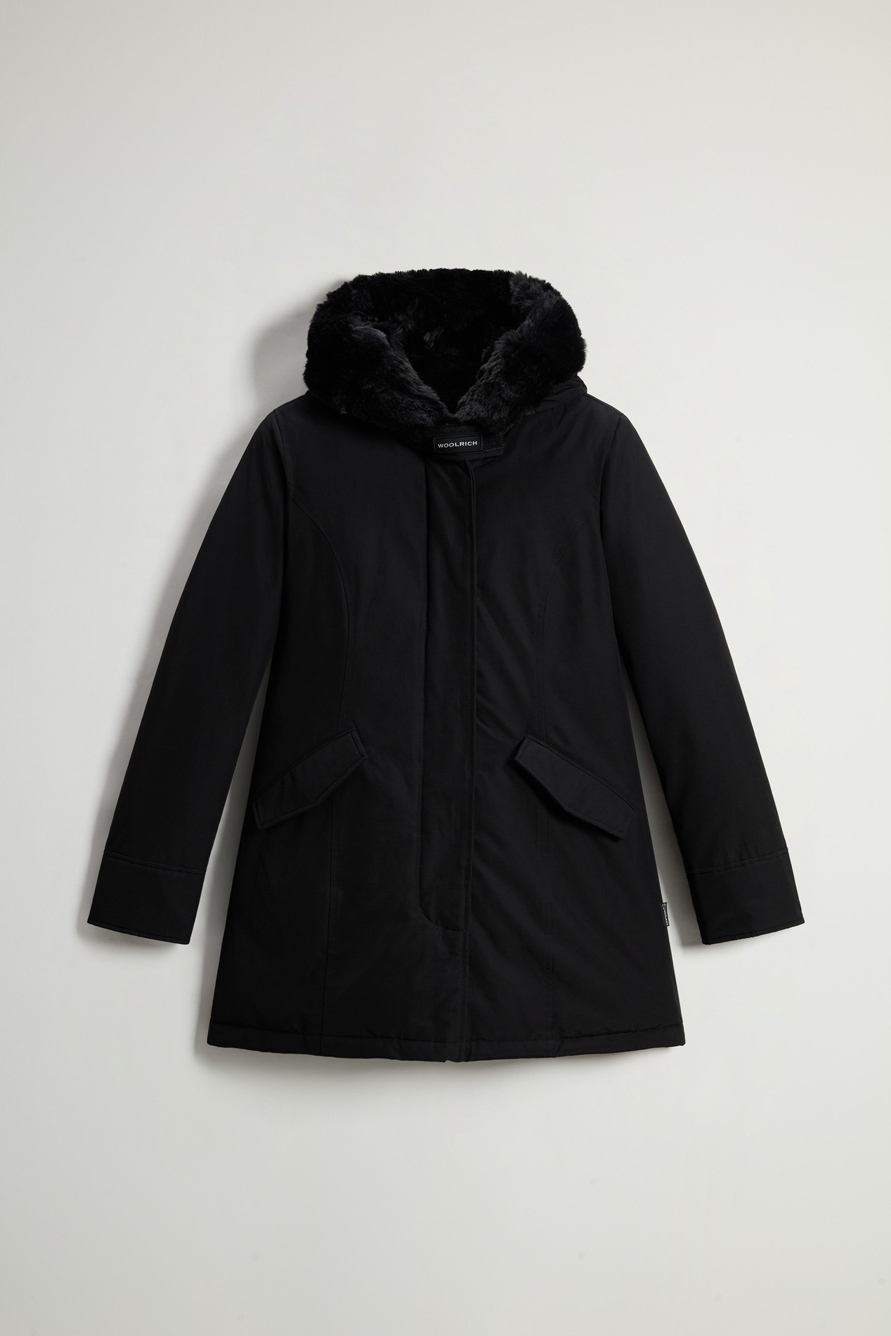 Beaker Parka with Faux Fur in Ramar Cloth Black photo 1 | Woolrich
