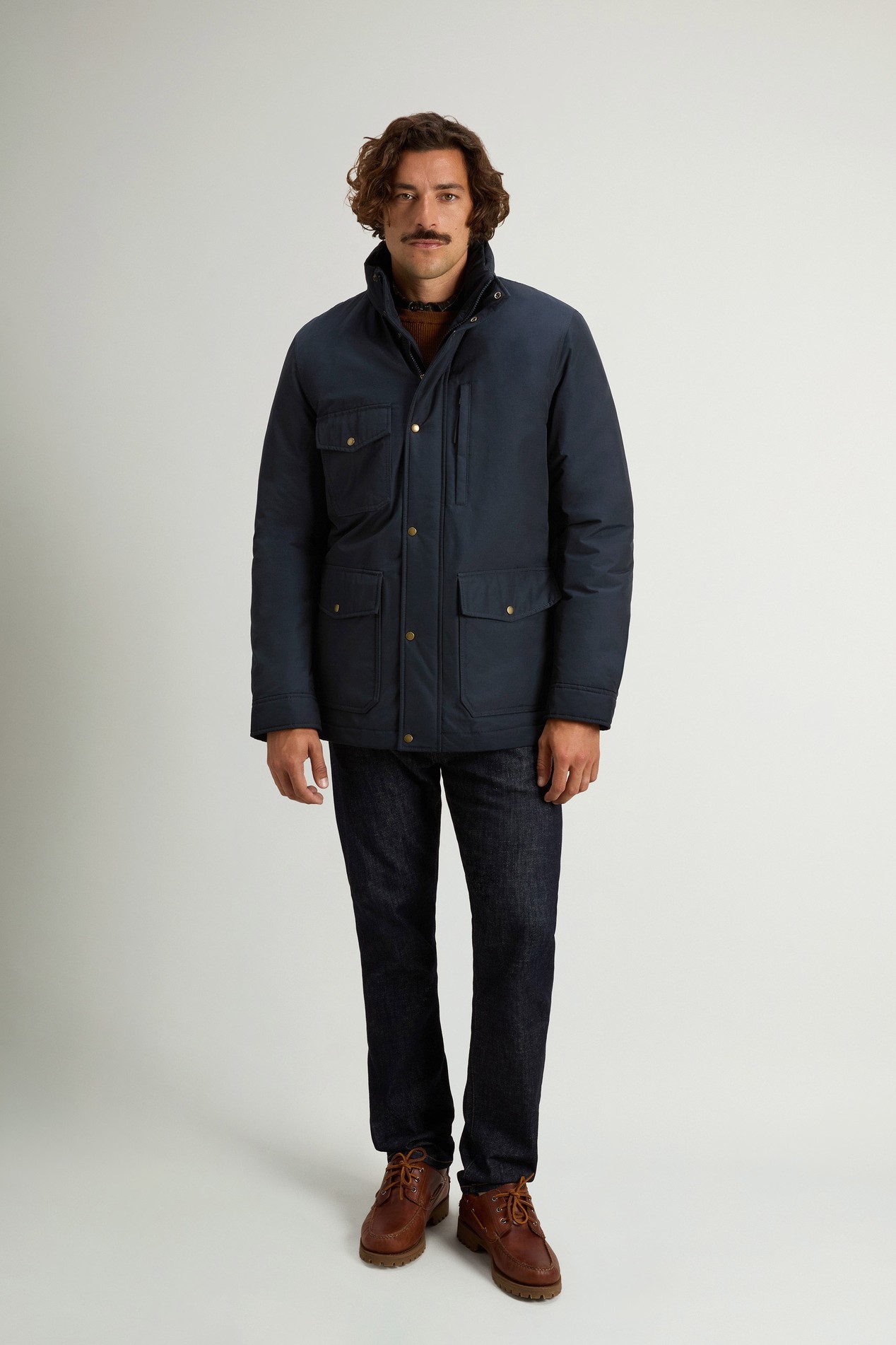 Mountain Jacket in Ramar Cloth Blue photo 2 | Woolrich