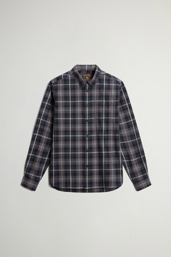 Button-Down Checked Shirt in Pure Cotton Flannel Gray photo 5 | Woolrich