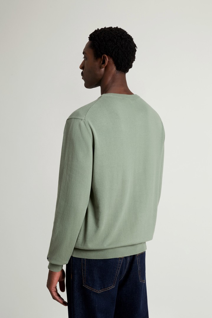 Crewneck Sweater in Pure Cotton Green photo 3 | Woolrich