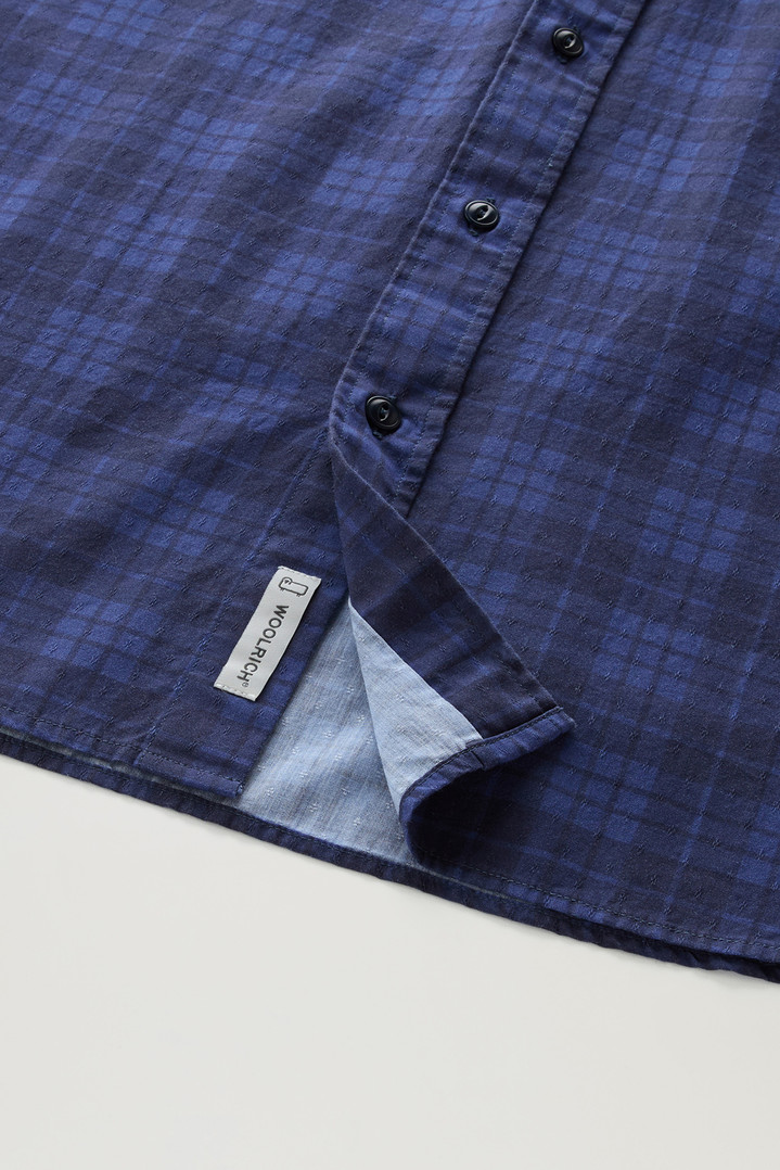 Pure Cotton Checked Shirt with Chest Pocket Blue photo 4 | Woolrich