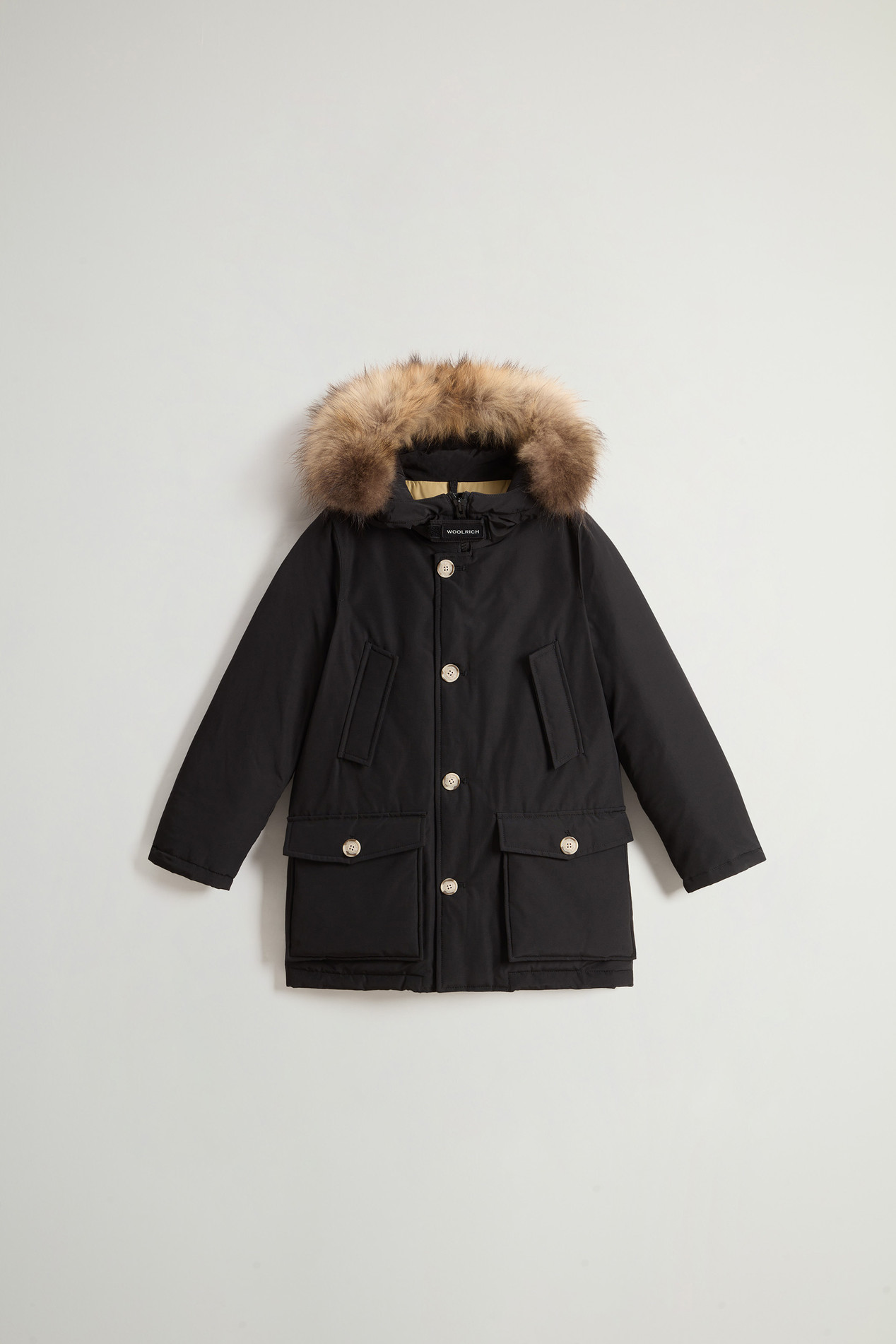 Boy's Arctic Parka in Ramar Cloth with Detachable Fur Black photo 1 | Woolrich
