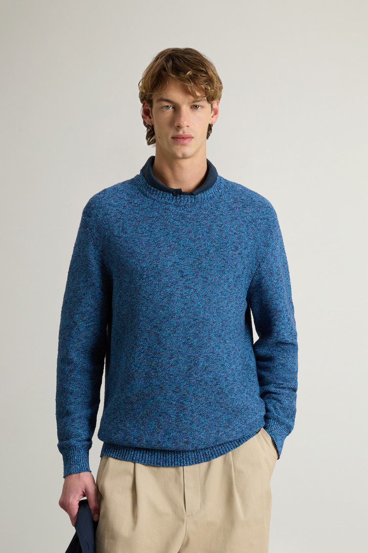 Crewneck Cotton-Blend Sweater Blue photo 1 | Woolrich