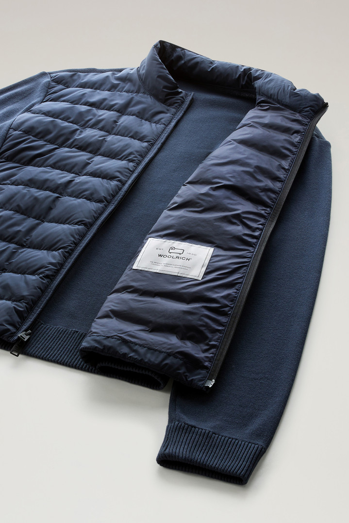Sundance Hybrid Bomber Jacket in Microfibre and Cotton Knit Blue photo 5 | Woolrich