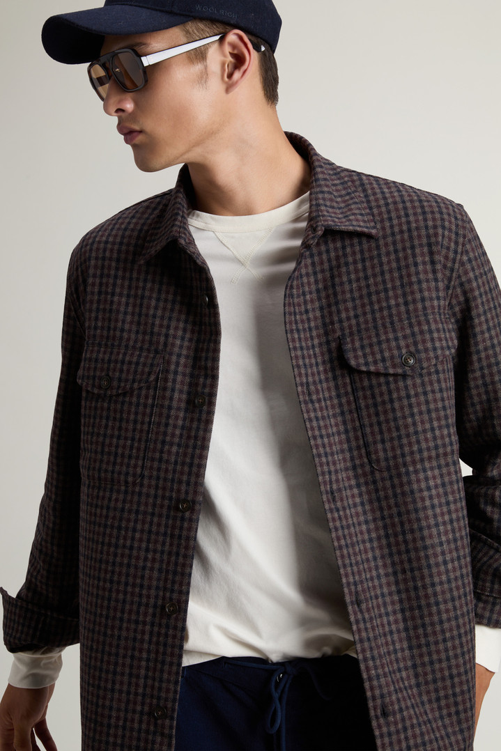 Wool Blend Oxbow Flannel Overshirt - Made in USA Brown photo 4 | Woolrich