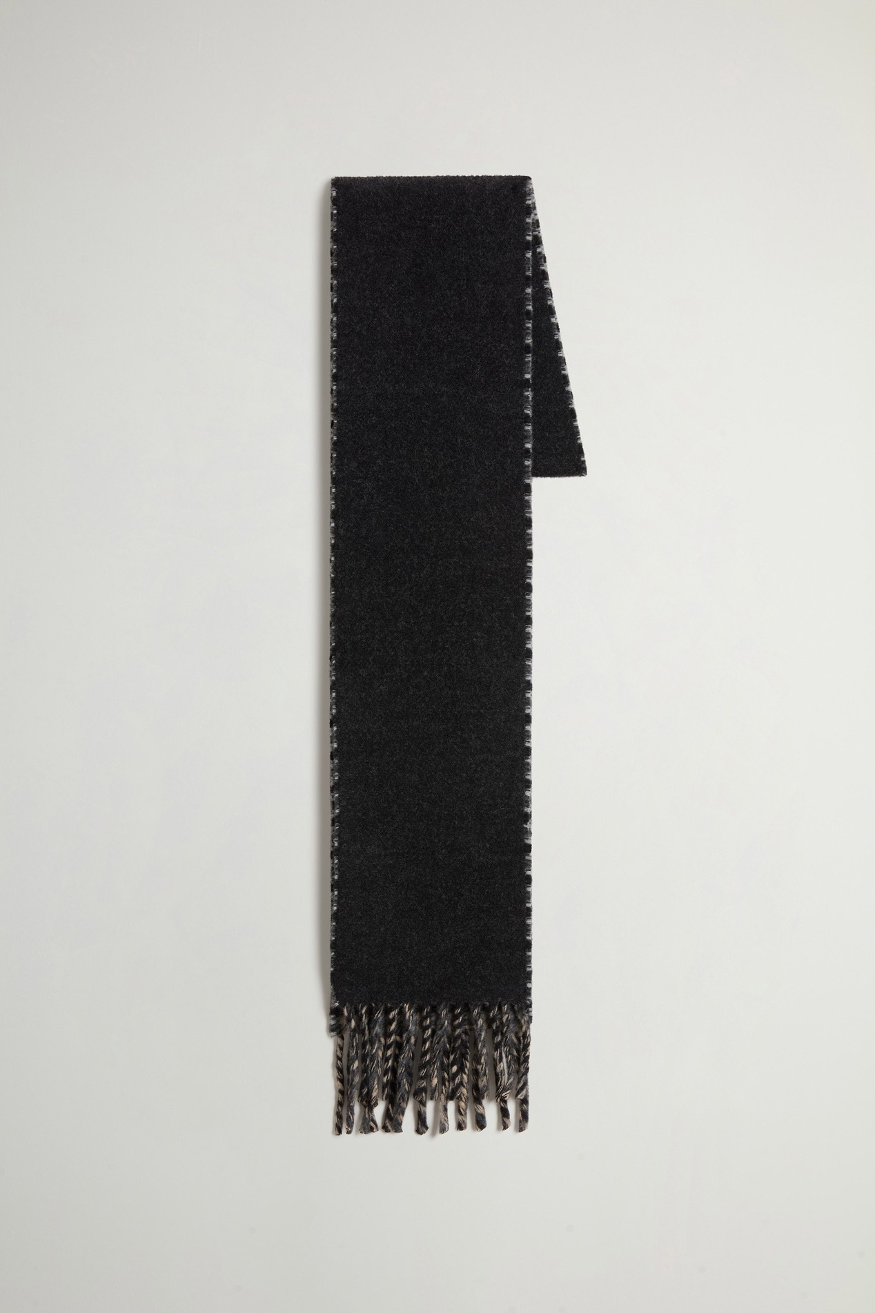 Scarf in Pure Wool with Checked Pattern Gray photo 2 | Woolrich