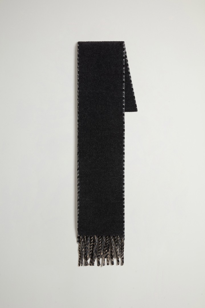 Scarf in Pure Wool with Checked Pattern Gray photo 2 | Woolrich