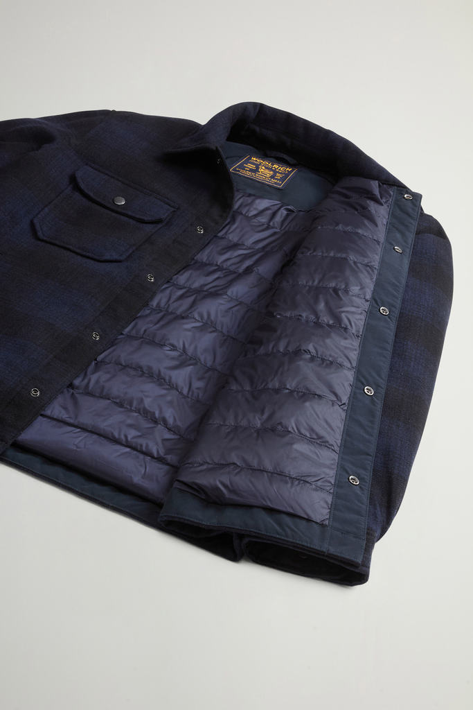 Surchemise Alaskan Check en laine italienne mélangée recyclée Bleu photo 4 | Woolrich
