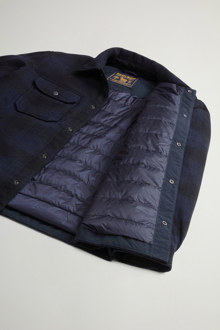 Surchemise Alaskan Check en laine italienne mélangée recyclée Bleu photo 4 | Woolrich