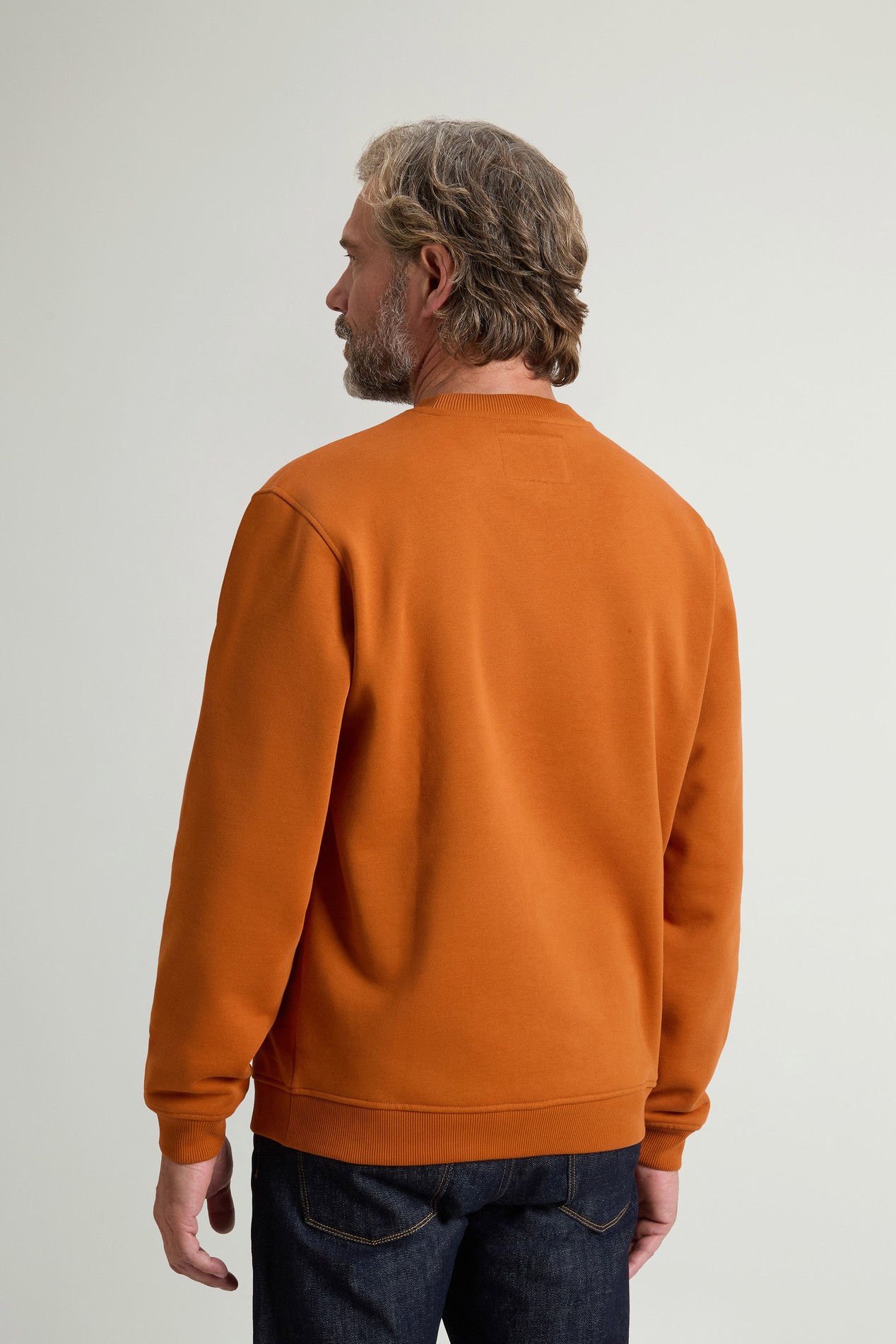 Crewneck Sweatshirt in Cotton Blend with Print Brown photo 3 | Woolrich