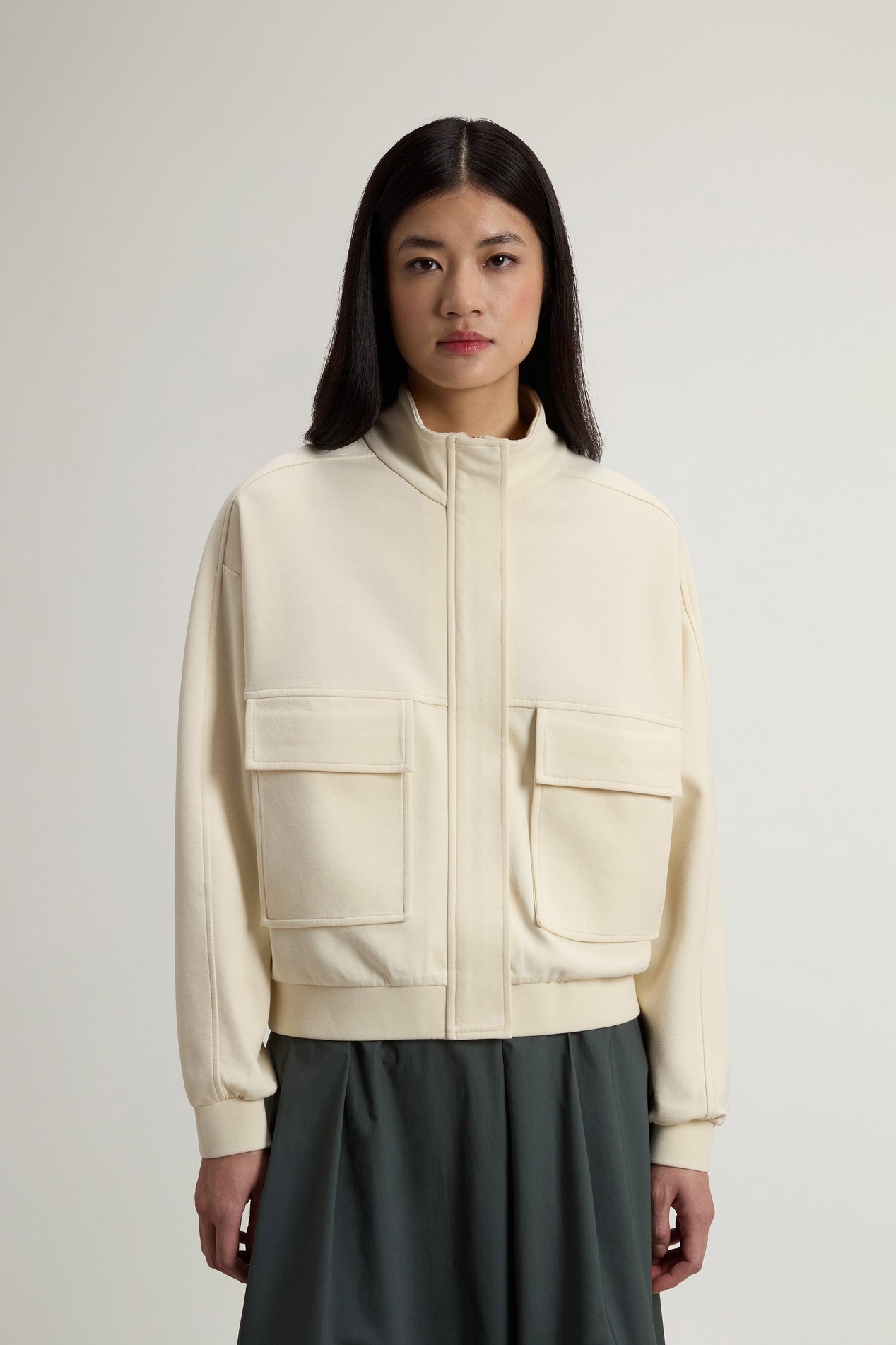 INTERLOCK ZIPPED SWEATSHIRT White photo 1 | Woolrich
