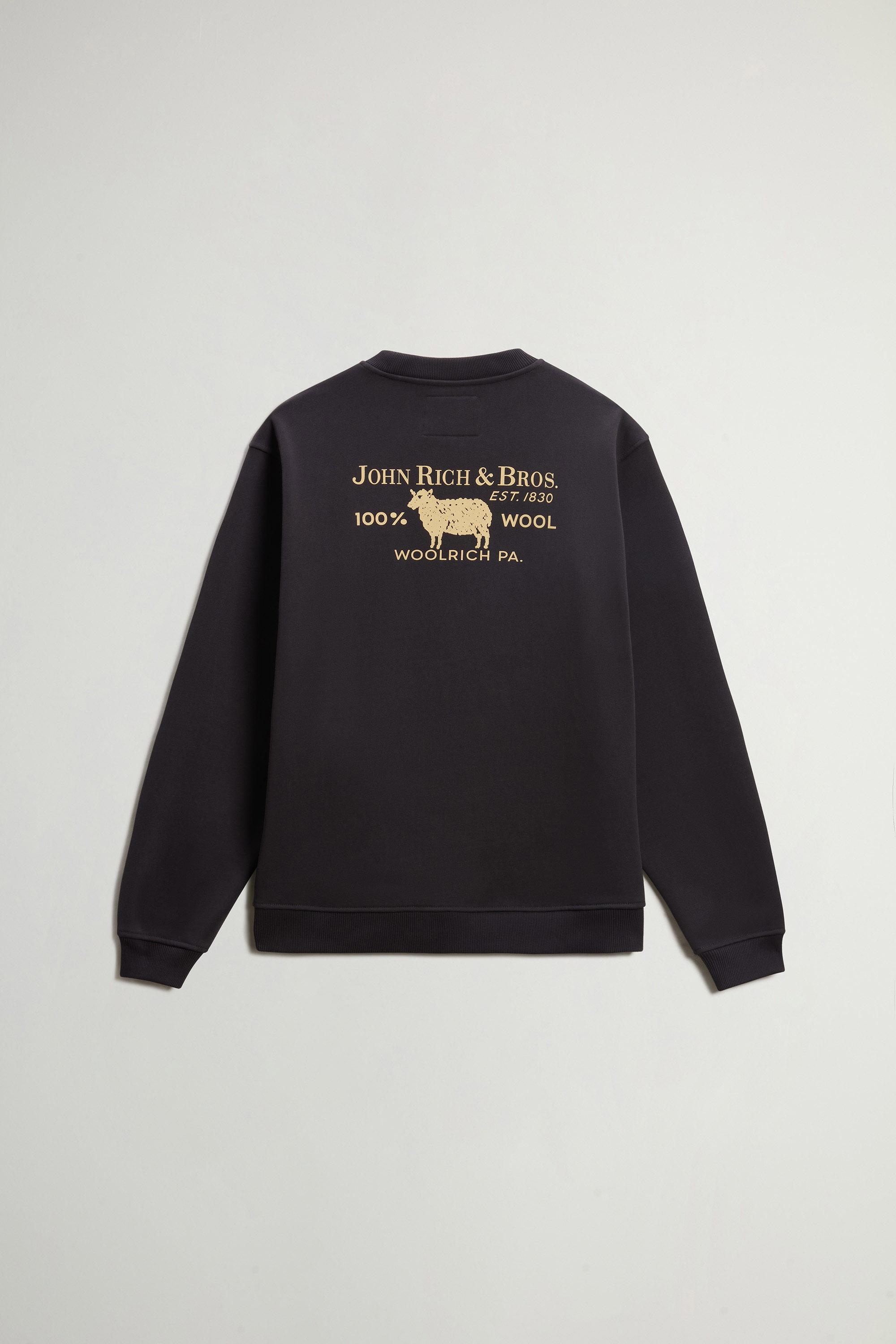 Crewneck Sweatshirt in Cotton Blend with Print Black photo 6 | Woolrich