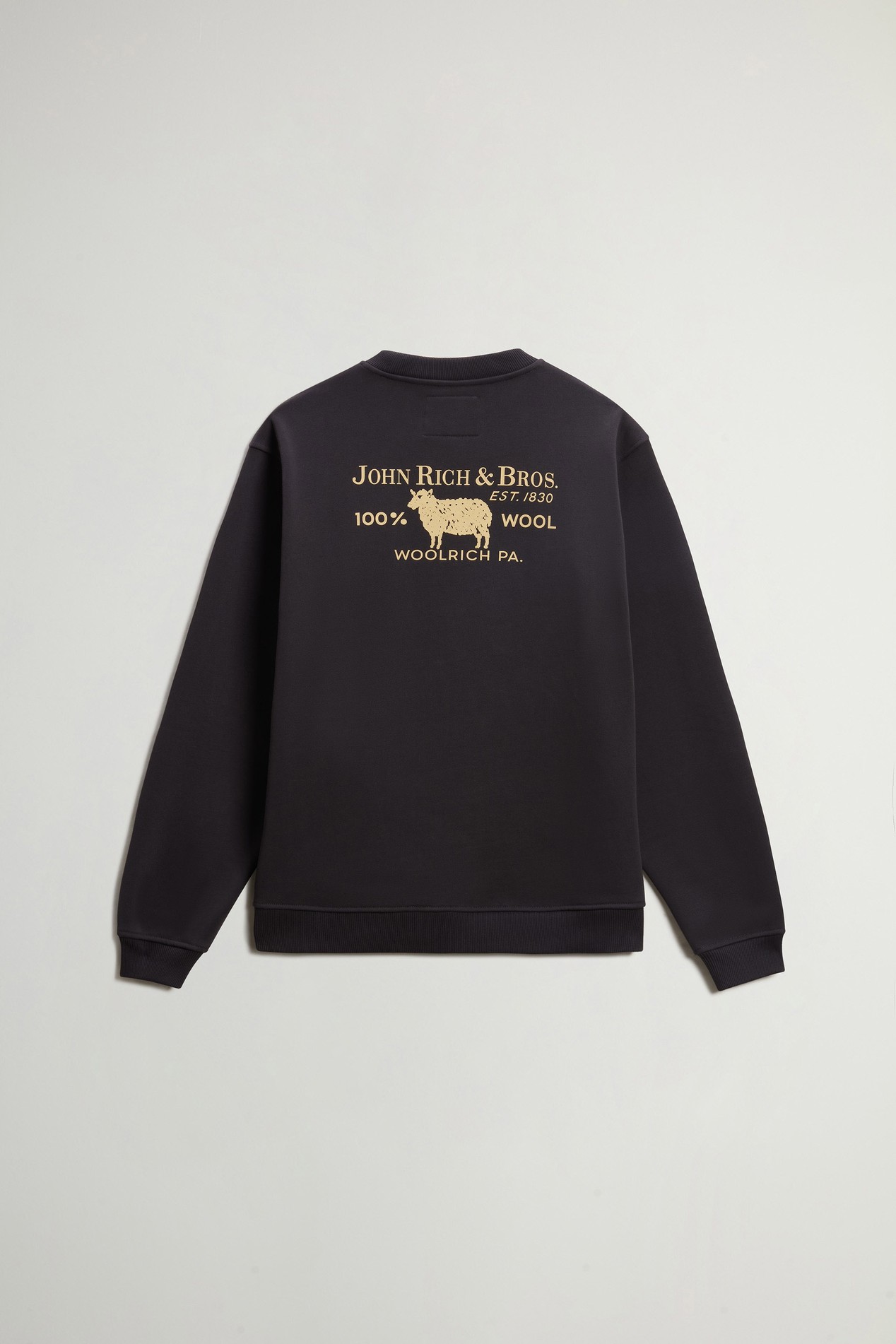 Crewneck Sweatshirt in Cotton Blend with Print Black photo 6 | Woolrich