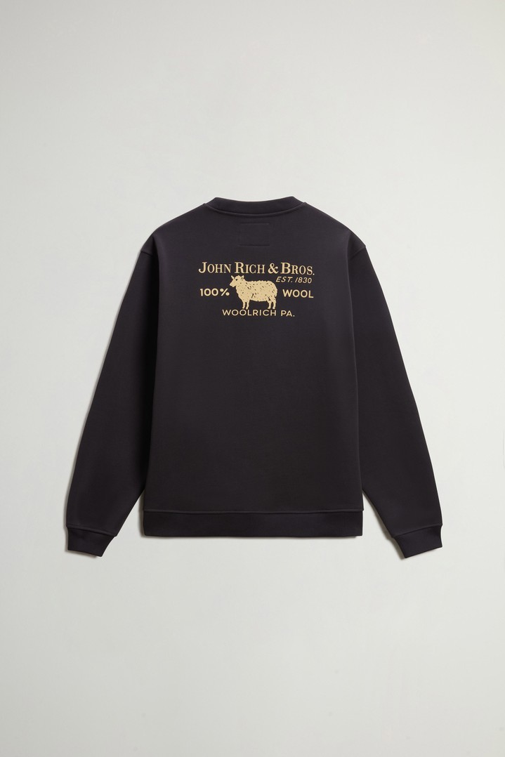 Crewneck Sweatshirt in Cotton Blend with Print Black photo 6 | Woolrich
