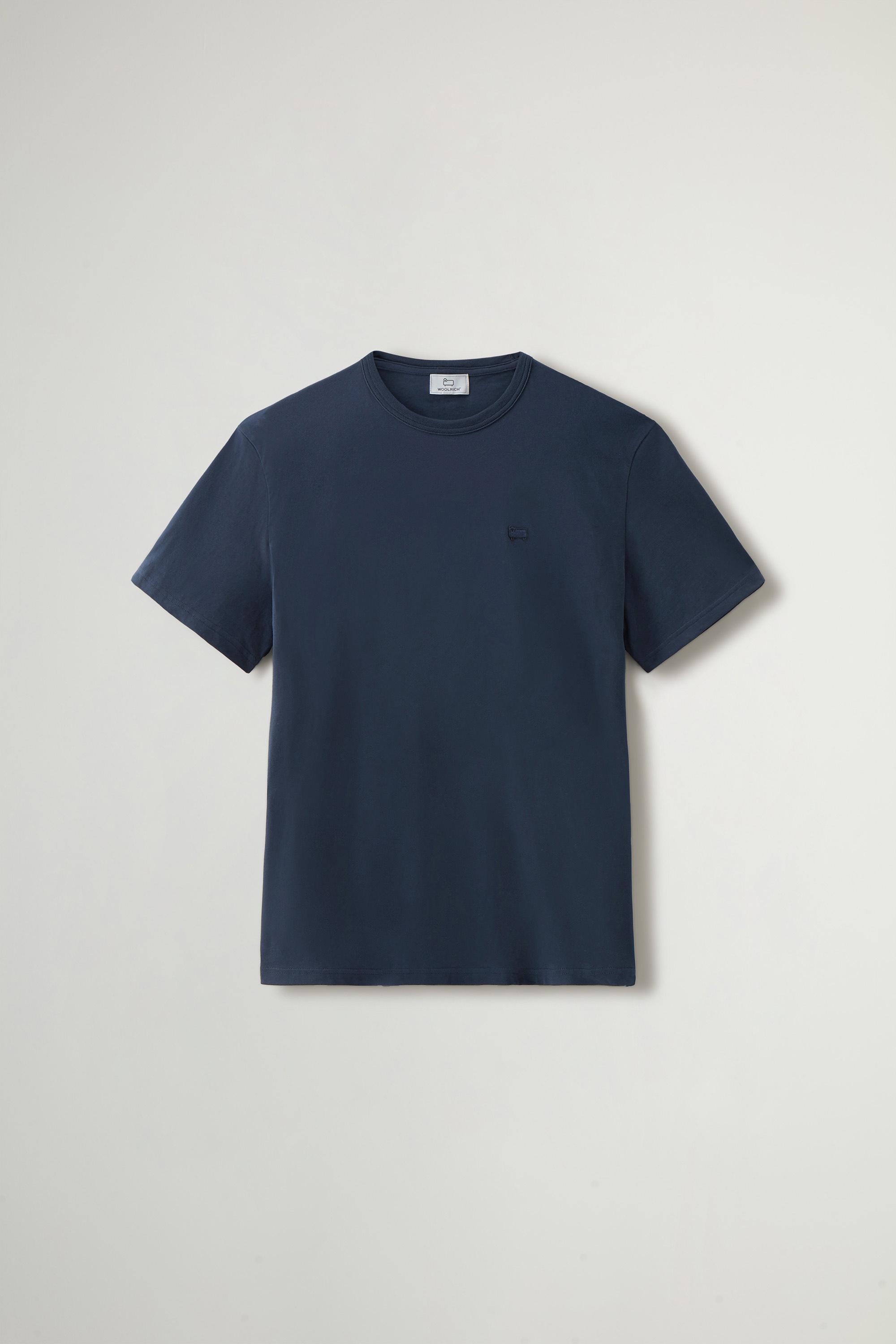 Pure Cotton Sheep T-shirt with Patch Blue photo 1 | Woolrich