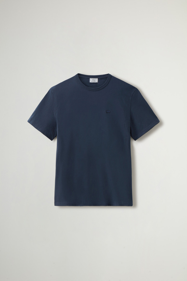 Pure Cotton Sheep T-shirt with Patch Blue photo 1 | Woolrich