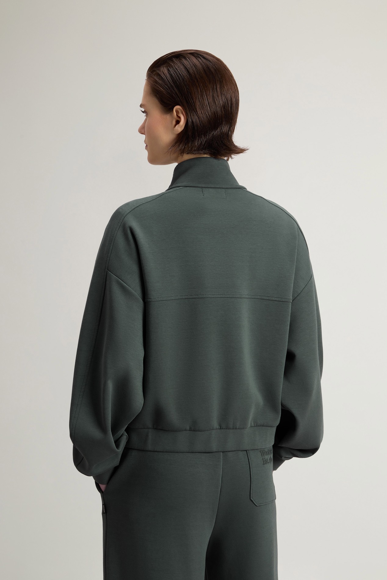 INTERLOCK ZIPPED SWEATSHIRT Green photo 3 | Woolrich