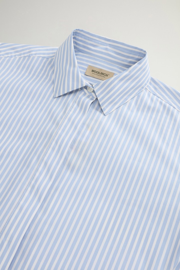 STRIPED POPLIN SERAFINO DRESS Blue photo 6 | Woolrich