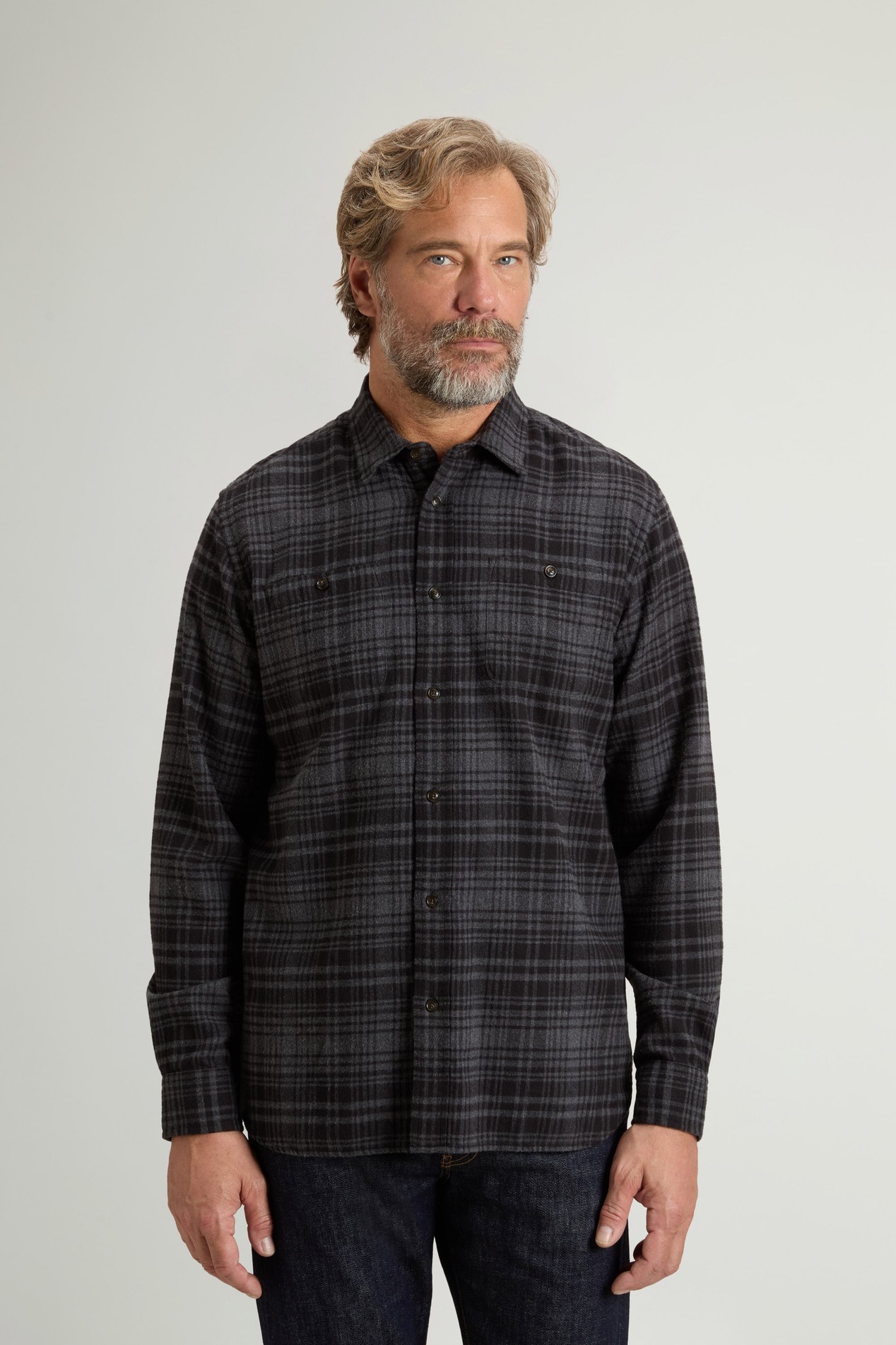 CHECK FLANNEL WARREN SHIRT Grau photo 1 | Woolrich